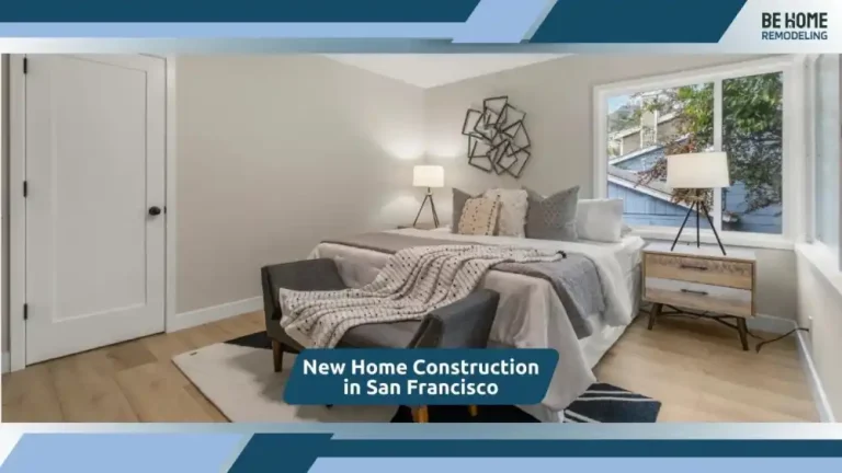 Bright modern bedroom from custom new home construction in Seattle